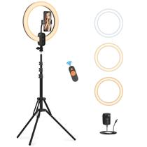 Ring Light Selfie QEUOOIY 12" com Tripé de 63" e Suporte para Celular