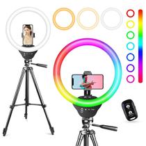 Ring Light Sensyne 10" RGB com suporte para tripé de 50"