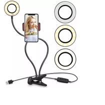 Ring Light Suporte Prender Celular Iluminação Foto E Video