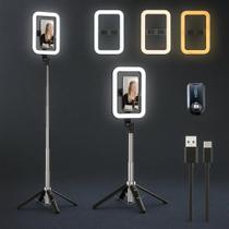 Ring Light Tripé Ajustável e Controle Remoto Sem Fio Vídeos Fotos Gravação Celular 3 Modos De Luz