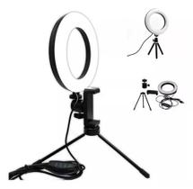 Ring Light Tripé Mesa Iluminador Luz De Led Live Selfie Make