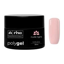 RISA - Polygel Nude Light - Hipoalergênico - Para Alongamento Unhas Técnica Molde F1 - Pote 30g