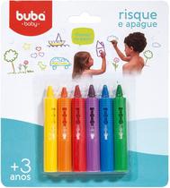 Risca E Apaga Giz Para Azulejo Com 6 Cores - Buba - Buba Toys