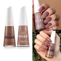 Risque Levíssima Esmaltes Tons Nudes Marrom Terracota Kit 4 cores Hipoalergênico 8ml