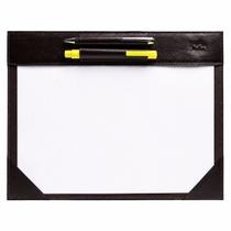 Risque Rabisque A4 com Porta Canetas Duplo em Couro Artlux RR016 - Risque Rabisque A4 com Porta Canetas Duplo em Couro Artlux RR016 -
