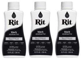 Rit Corante Líquido Multiuso Preto 236ml Kit com 3