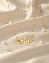 Rita colar de nome folheado a ouro