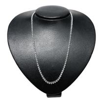 Riviera Colar Aço Zirconias Brancas Cravejadas 50cm