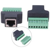 RJ45 para fêmea do adaptador Rj45 do terminal de parafuso ao conector de 8 pinos para CCTV DVR