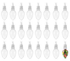 RN'D Toys Clear Fillable Ornaments - Shatterproof Plástico Transparente Artesanato Ornamento Bulb Decoração para DIY Natal Lâmpada Ornament Set - Pack de 24