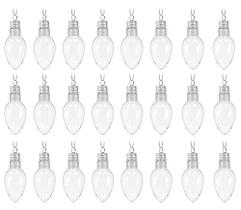 RN'D Toys Clear Fillable Ornaments - Shatterproof Plástico Transparente Artesanato Ornamento Bulb Decoração para DIY Natal Lâmpada Ornament Set - Pack de 24 - R N' D Toys