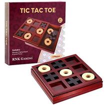 RNK Gaming Wooden Tic Tac Toe Jogo de tabuleiro para crianças ou adultos Decoração clássica da mesa de centro