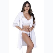 Robe Curto Com Renda Vellfer VF-45 Microfibra