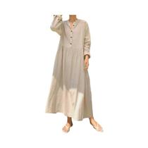 Robe De Algodão Elegante E Oversized Para Mulheres, Vestido Maxi Boêmio, Camisa Casual De Manga Robe De Algodão Elegante E Oversized Para Mulheres, Vestido Maxi Boêmio, Camisa Casual De Manga
