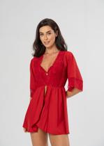 Robe de Microfibra com Renda