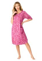Robe Dreams & Co. 3X Rosa com Corações e Zíper Frontal Robe Dreams & Co. 3X Rosa com Corações e Zíper Frontal