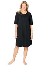 Robe Dreams & Co. Plus Size 1X em French Terry com Zíper Frontal Robe Dreams & Co. Plus Size 1X em French Terry com Zíper Frontal