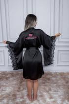 Robe Feminino Bila Herrmann Releitura Kimono Preto