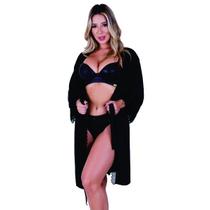 Robe feminino Clamar em Liganete rendado - 1647 Robe feminino Clamar em Liganete rendado - 1647