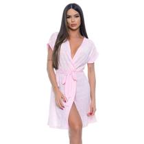 Robe Feminino De Malha Roupão Roby Robie Hobe Comportado Listrado Robe Feminino De Malha Roupão Roby Robie Hobe Comportado Listrado