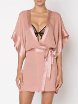 Robe feminino estilo bata manga larga em Crepe de seda - cor Rosê - Magic Robe feminino estilo bata manga larga em Crepe de seda - cor Rosê - Magic