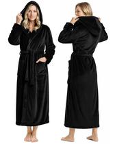 Robe Feminino Premium NY Threads com Capuz em Fleece Preto