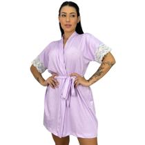 Robe Feminino Roupão Kimono c/ Renda nas Mangas 030EST Robe Feminino Roupão Kimono c/ Renda nas Mangas 030EST