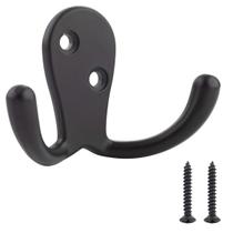 Robe Hook Amazon Basics Curved Zinc Flat Black, pacote com 5