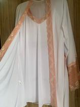 Robe liganete e renda luxo manga longa