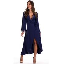 Robe Longo em Microfibra e Renda Hobby Hobbie Roupão Feminino Luxo Moda de Baixo - ES219