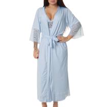 Robe Longo Microfibra Renda