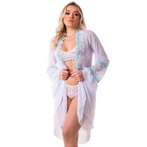 Robe Luiza em Tule e Renda Bicolor - Conforto e Sensualidade Robe Luiza em Tule e Renda Bicolor - Conforto e Sensualidade