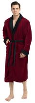 Robe Masculino NY Threads em Plush Fleece com Gola Xale Vinho