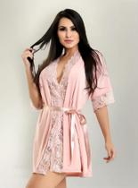 Robe Microfibra Luxo Com Renda - Confor - Branco M - 36 Ao 40