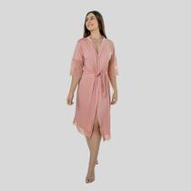 Robe noiva feminino roupão de renda luxo hobe