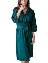 Robe Nupcial DeMillus 31005 Tam. A Veste P e M Verde Esmeralda Microfibra Punhos em Renda Elástica