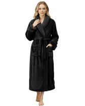 Robe NY Threads de Plush Fleece Longo Preto Pequeno