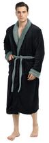 Robe NY Threads Pequeno-Médio Plush Fleece Preto Cinza