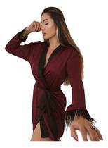 Robe Pluma Marsalla Renda Gd1 Roupa De Dormir Charlote Robe Pluma Marsalla Renda Gd1 Roupa De Dormir Charlote