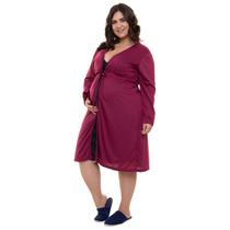 Robe Plus Size Linda Gestante Avulso Gestante Pós Parto Manga Longa Bordô Robe Plus Size Linda Gestante Avulso Gestante Pós Parto Manga Longa Bordô