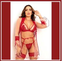 Robe transparente com renda