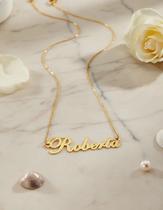 Roberta colar de nome folheado a ouro