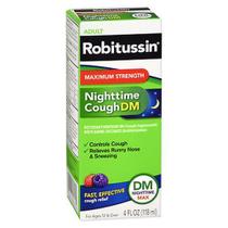 Robitussin Adulto Tosse Noturna DM - Frasco de 4 Oz (6 Unidades) - Máxima Força