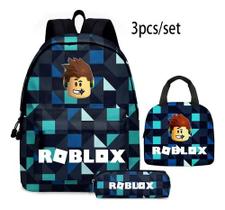 Roblox 3 PCS Escola Mochila Lancheira Saco de Lápis 3PCS/SET