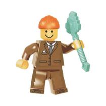 Roblox Builderman Merely - Bloco de Montar Compatível LEGO
