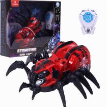 Robô Aranha de Controle Remoto Com Fumaça Som e Luz Vermelha - Castela