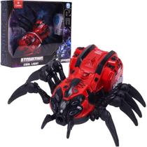 Robô Aranha de Controle Remoto Com Fumaça Som e Luz Vermelha - Castela Robô Aranha de Controle Remoto Com Fumaça Som e Luz Vermelha - Castela