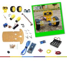 Robô Autônomo com Chassi de Acrílico - Kit Educacional Arduino para Ensino de STEAM