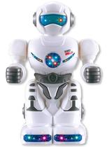 Robo Bate E Volta - Brinquedo Infantil Inteligente Luz + Som Cor Branco - Polibrinq