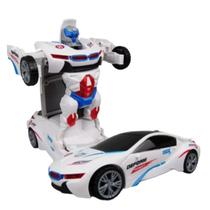 Robô Branco Infantil Com Transformação 2 Em 1